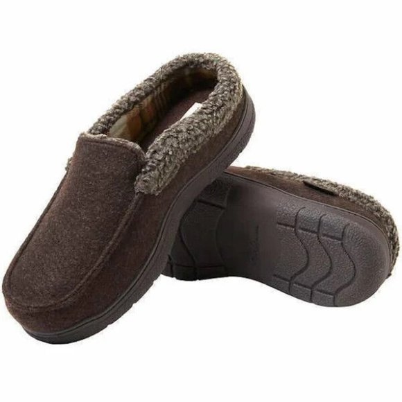 dearfoams Other - Dearfoams Men's Size Small 7/8 Total Comfort Coffee Memory Foam Slippers NWT